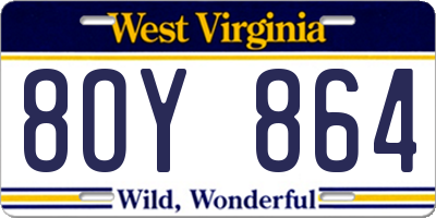 WV license plate 8OY864