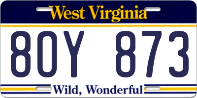 WV license plate 8OY873
