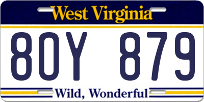 WV license plate 8OY879