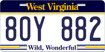 WV license plate 8OY882