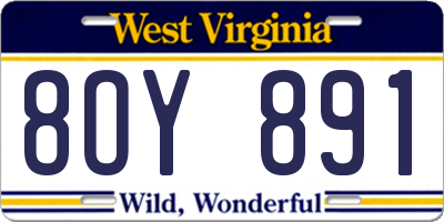 WV license plate 8OY891