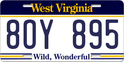 WV license plate 8OY895