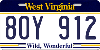 WV license plate 8OY912