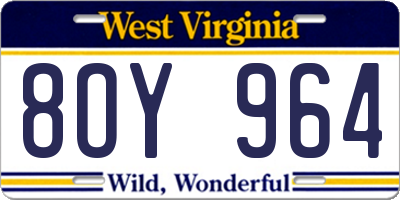 WV license plate 8OY964