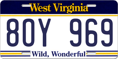 WV license plate 8OY969