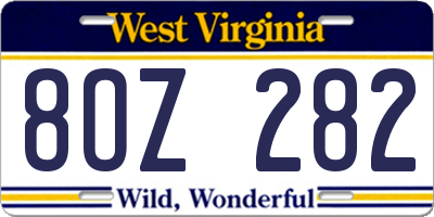 WV license plate 8OZ282