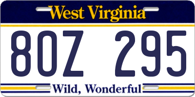 WV license plate 8OZ295