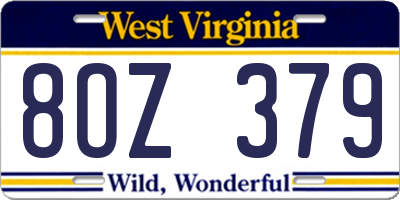WV license plate 8OZ379