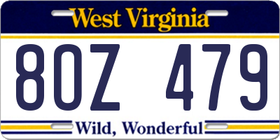 WV license plate 8OZ479