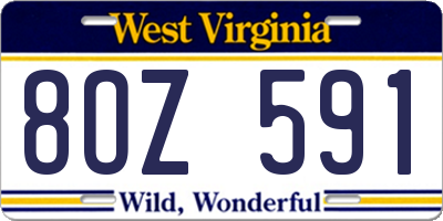 WV license plate 8OZ591