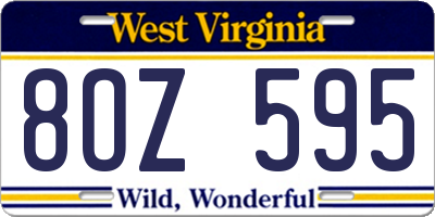 WV license plate 8OZ595