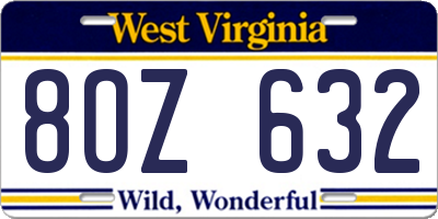 WV license plate 8OZ632