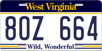 WV license plate 8OZ664