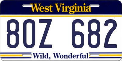 WV license plate 8OZ682