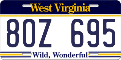 WV license plate 8OZ695