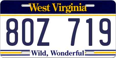 WV license plate 8OZ719
