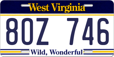 WV license plate 8OZ746