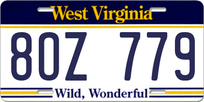 WV license plate 8OZ779
