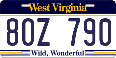 WV license plate 8OZ790