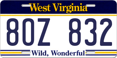WV license plate 8OZ832