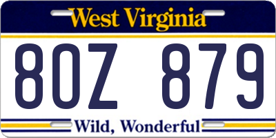 WV license plate 8OZ879