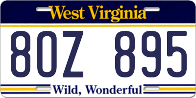 WV license plate 8OZ895