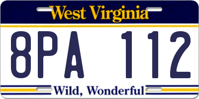 WV license plate 8PA112