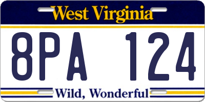 WV license plate 8PA124