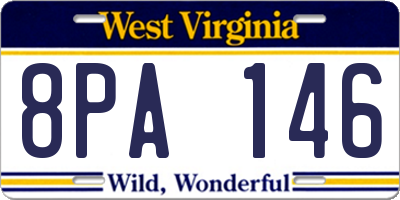WV license plate 8PA146