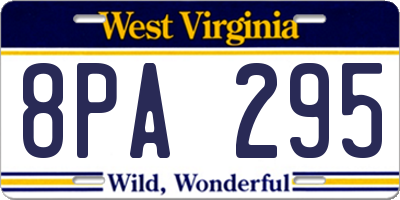 WV license plate 8PA295