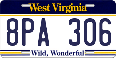 WV license plate 8PA306