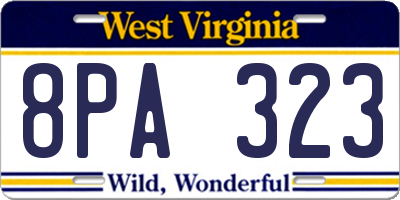 WV license plate 8PA323