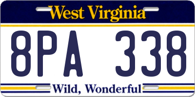 WV license plate 8PA338
