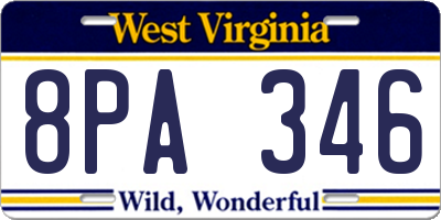 WV license plate 8PA346