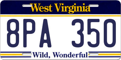 WV license plate 8PA350