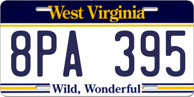 WV license plate 8PA395