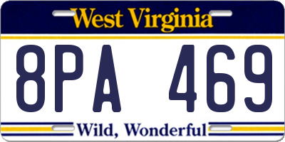 WV license plate 8PA469