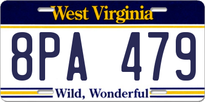 WV license plate 8PA479