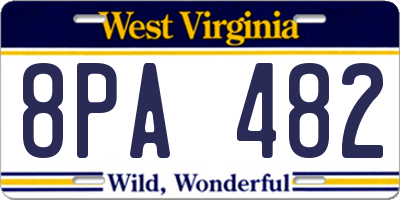 WV license plate 8PA482