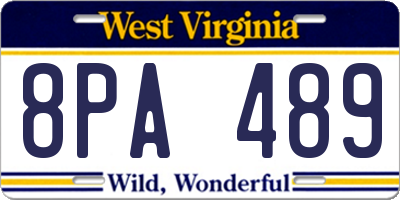 WV license plate 8PA489