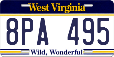 WV license plate 8PA495