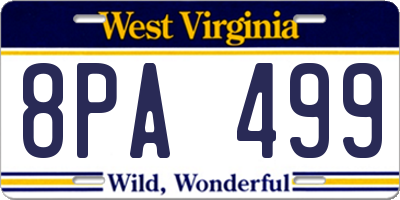 WV license plate 8PA499
