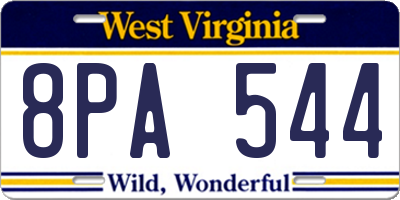 WV license plate 8PA544