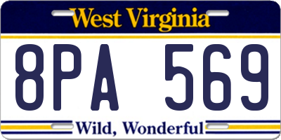 WV license plate 8PA569