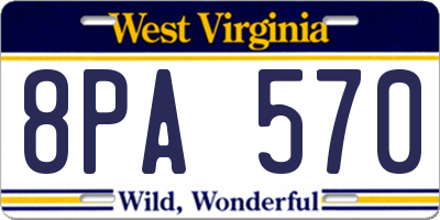 WV license plate 8PA570