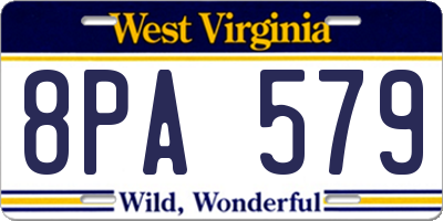 WV license plate 8PA579