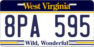 WV license plate 8PA595