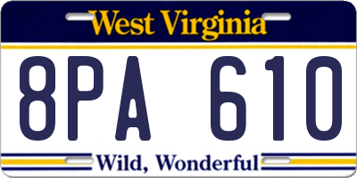 WV license plate 8PA610