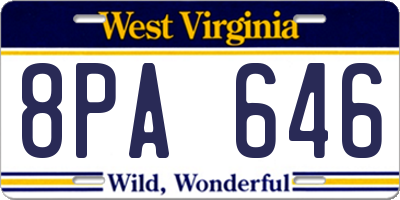 WV license plate 8PA646