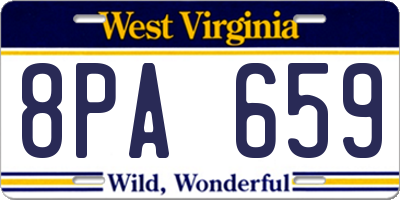 WV license plate 8PA659